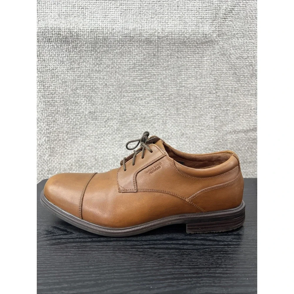 Rockport Men's Hydro Shield Waterproof Cap Toe V814 79‎ Brown Shoes Size 10